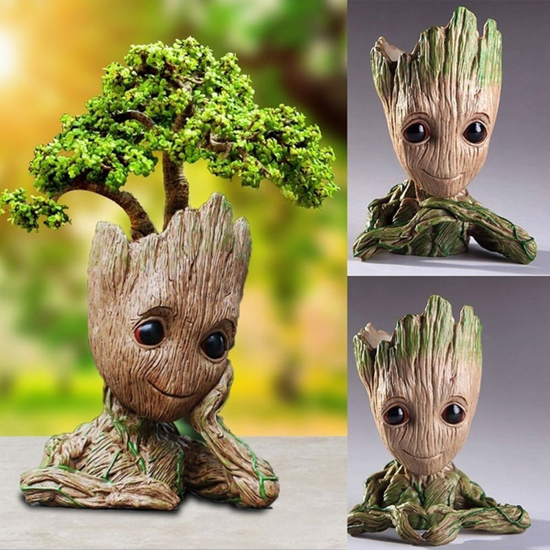 The Avengers Action Figures Guardians Galaxy Flower pot Baby Flowers pot Grooting Toy Figures Garden Flower Planter Pot For Kids