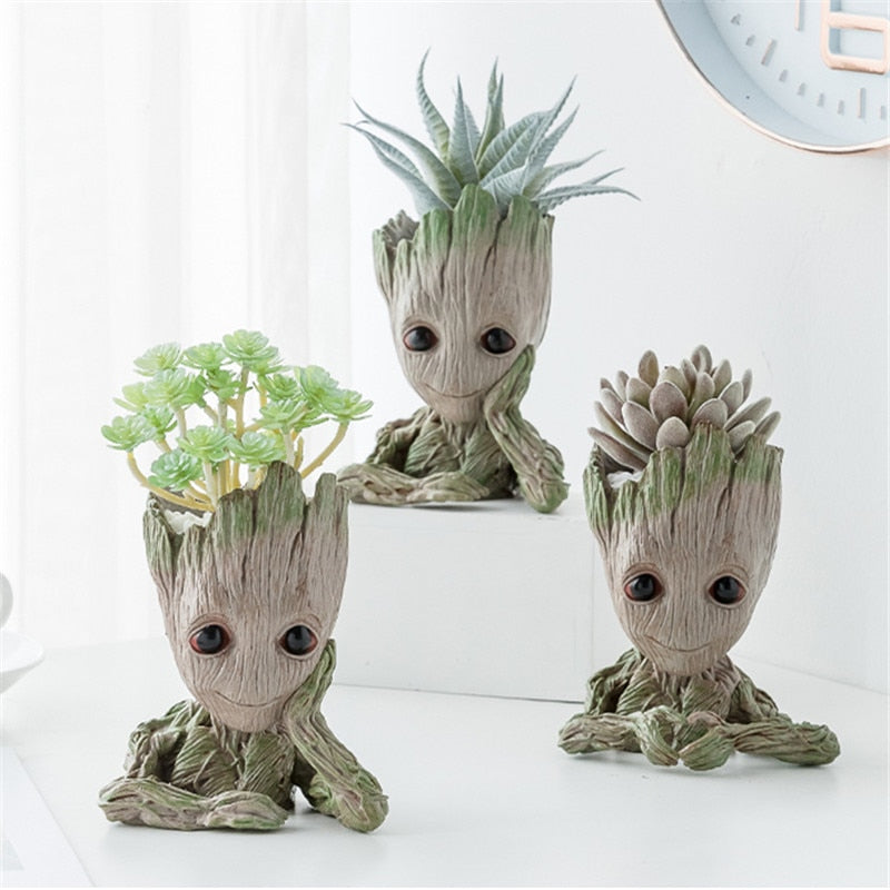 The Avengers Action Figures Guardians Galaxy Flower pot Baby Flowers pot Grooting Toy Figures Garden Flower Planter Pot For Kids