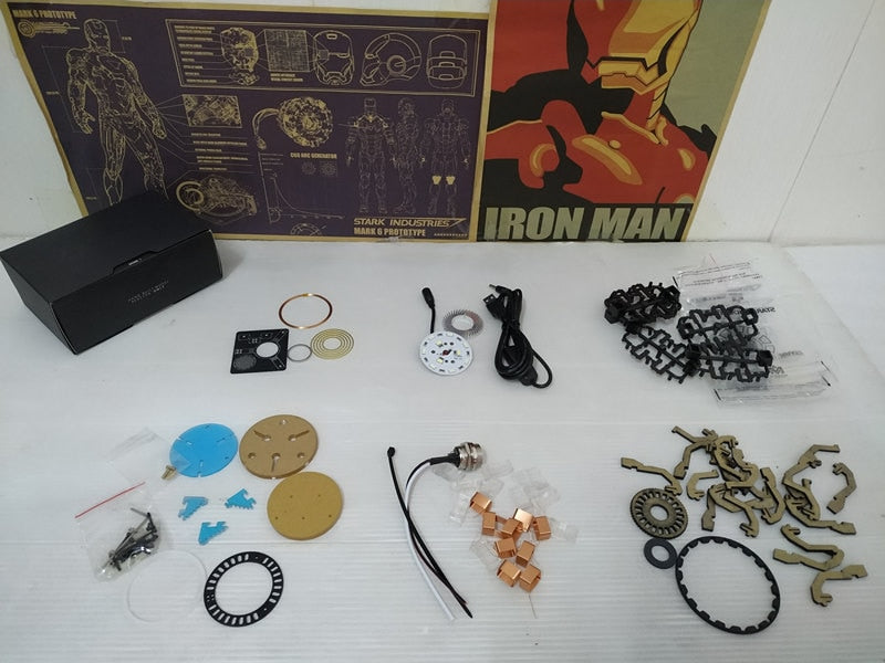 Iron Man Arc Reactor Remote Light Arc MK1 Iron Man DIY Parts Model Assembled Core With Stand (With English manual)