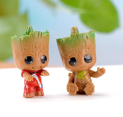 4pcs/set Marvel Tiny Cute Baby Tree Model Figure