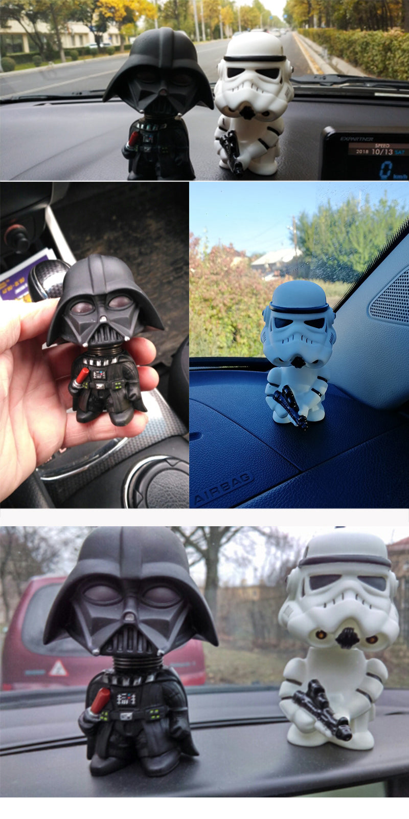 Car Decoration 1PCS Mini Black Darth Vader White Stormtrooper Doll Star Wars Action Figure