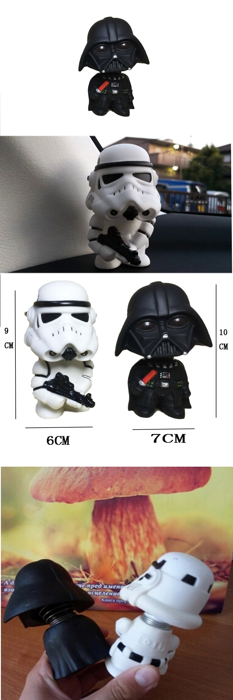 Car Decoration 1PCS Mini Black Darth Vader White Stormtrooper Doll Star Wars Action Figure