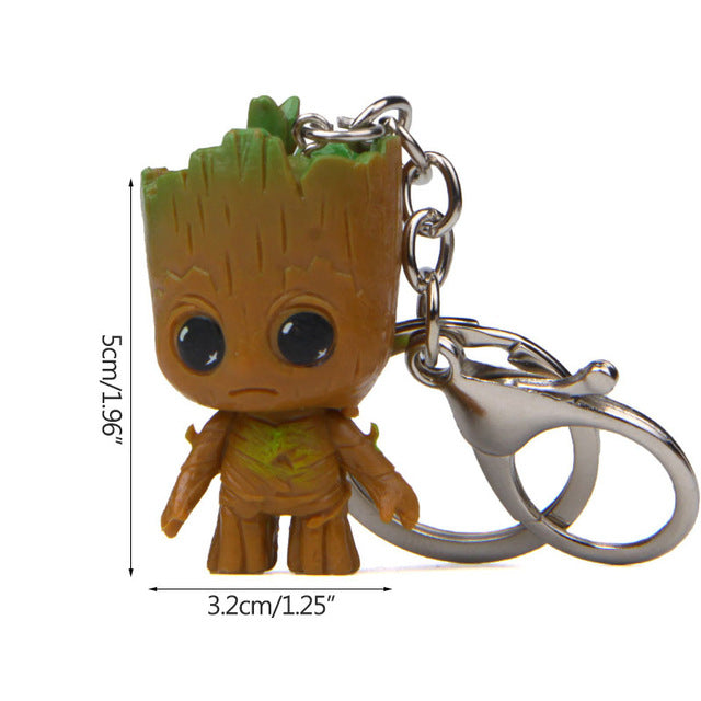 Strongwell Baby Groot Keys Chain Tree Man Model Marvel Guardians Groot