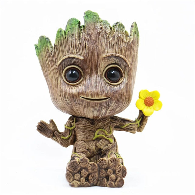 The Avengers Action Figures Guardians Galaxy Flower pot Baby Flowers pot Grooting Toy Figures Garden Flower Planter Pot For Kids