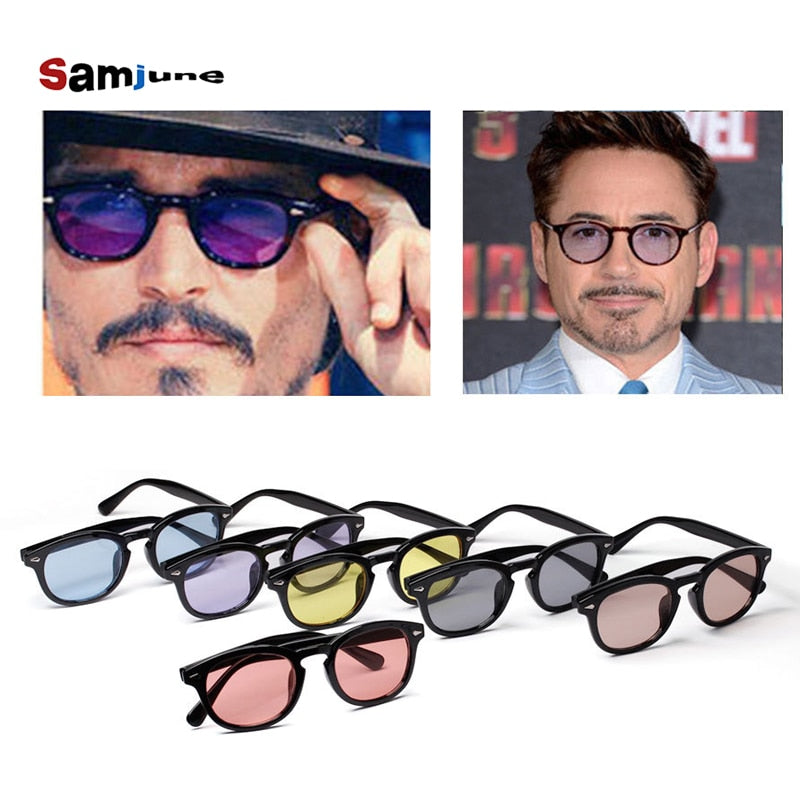 Sunglass Men Shades Brand Designer Sun Glasses Women Johnny Depp Rivet Eyewear Candy Color Sunglasses Female UV400