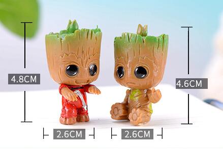 4pcs/set Marvel Tiny Cute Baby Tree Model Figure